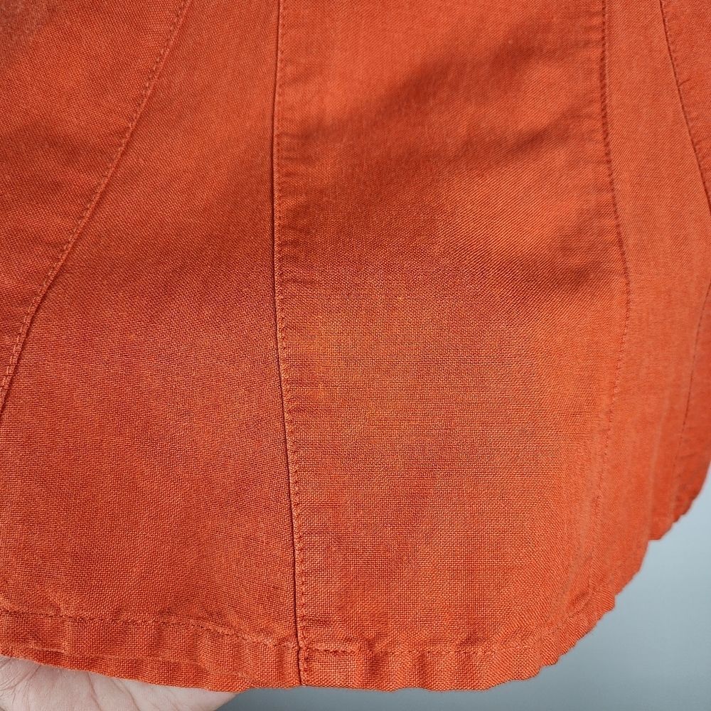 Sherry Taylor Orange Ramie Rayon A-Line Mini Skirt Size M Coastal Summer - Picture 10 of 11